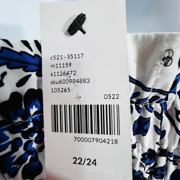 NWT Floral Poplin Crop Top Smocked Adjustable Straps - Picture 7 of 9